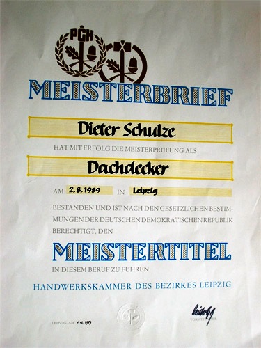 Meisterbrief Dieter